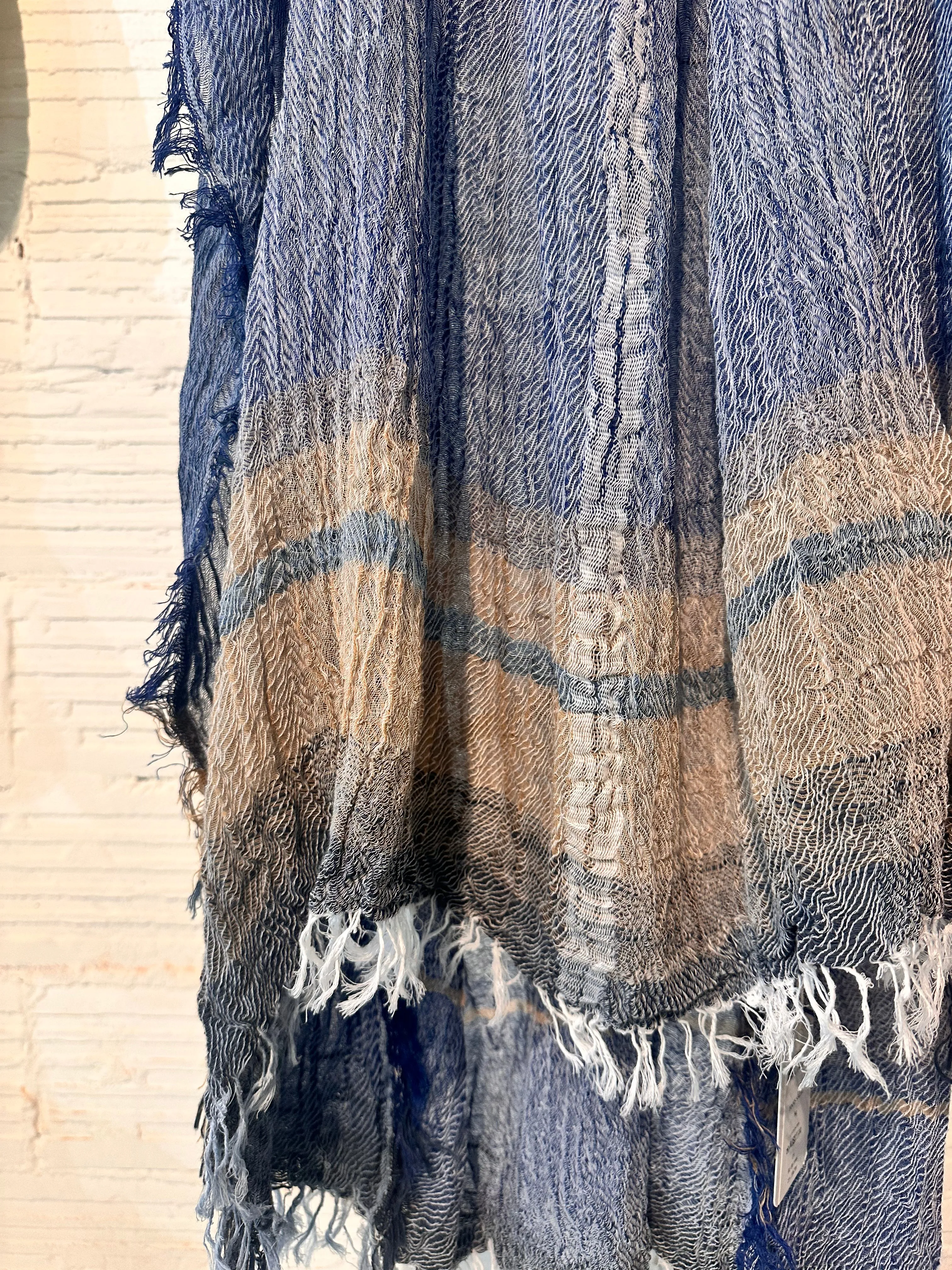 Tamaki-Niime 90'' x 66'' big gauze roots scarf by tamaki