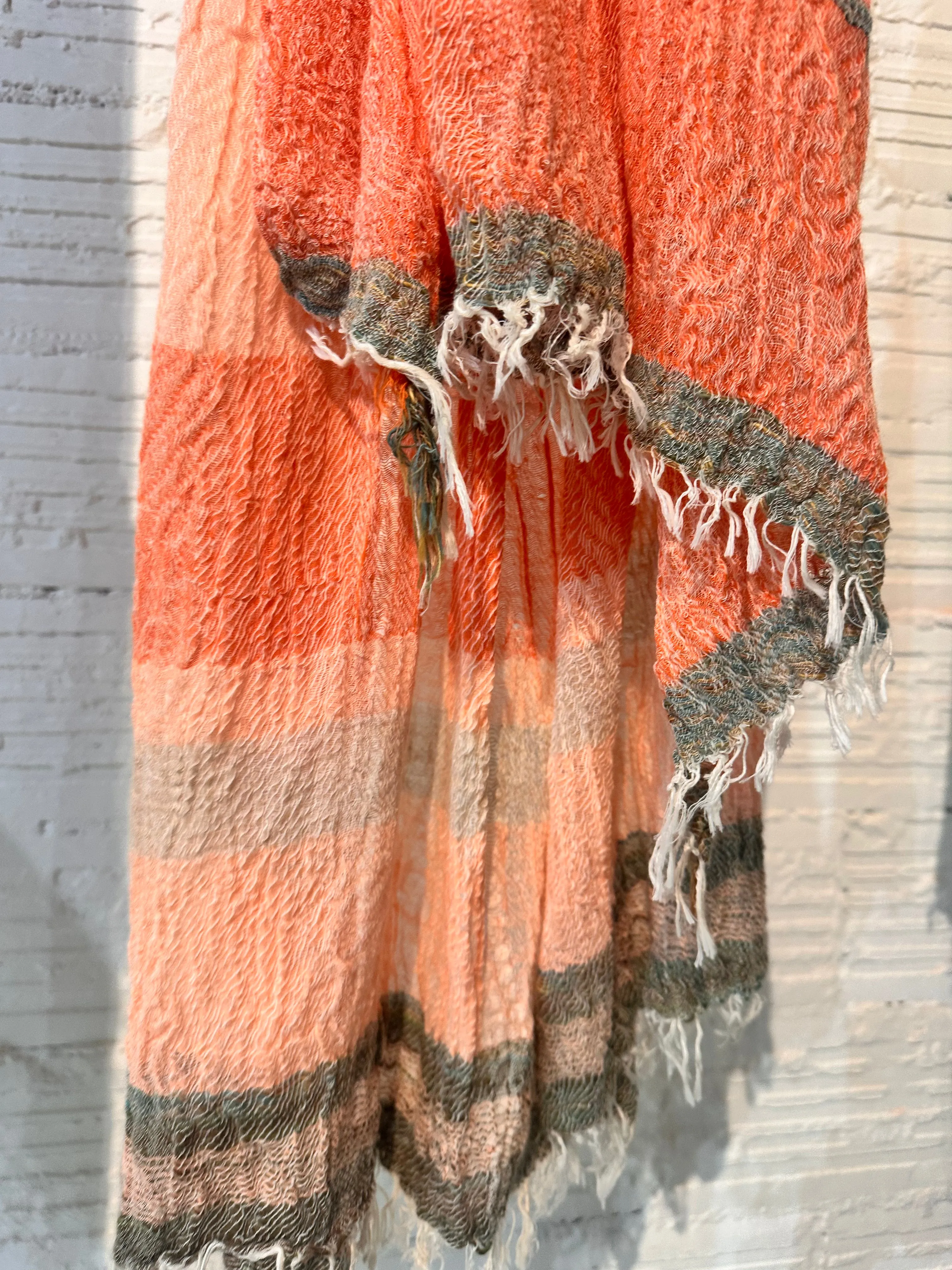 Tamaki-Niime 90'' x 66'' big gauze roots scarf by tamaki