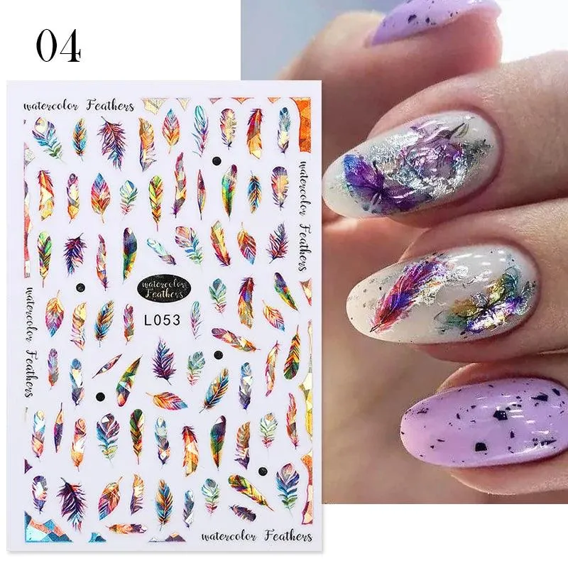 Tropical Sunset Nail Sticker Set: Exotic Beach Paradise Mani Fun