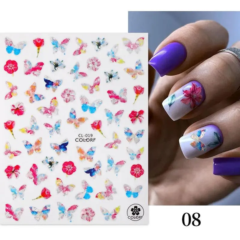 Tropical Sunset Nail Sticker Set: Exotic Beach Paradise Mani Fun