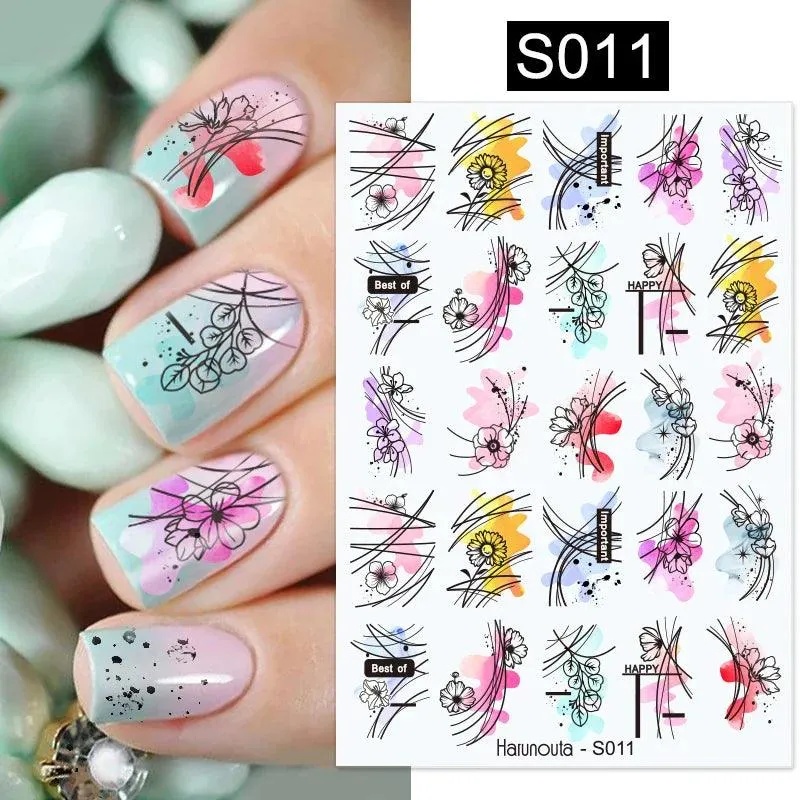 Tropical Sunset Nail Sticker Set: Exotic Beach Paradise Mani Fun