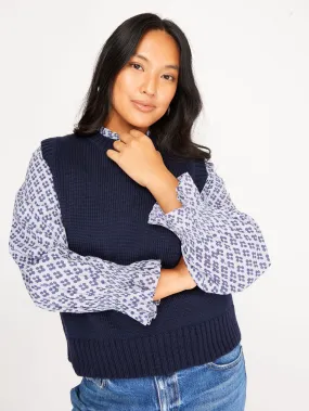 Venetia Vest Navy x Gigi Knitwear