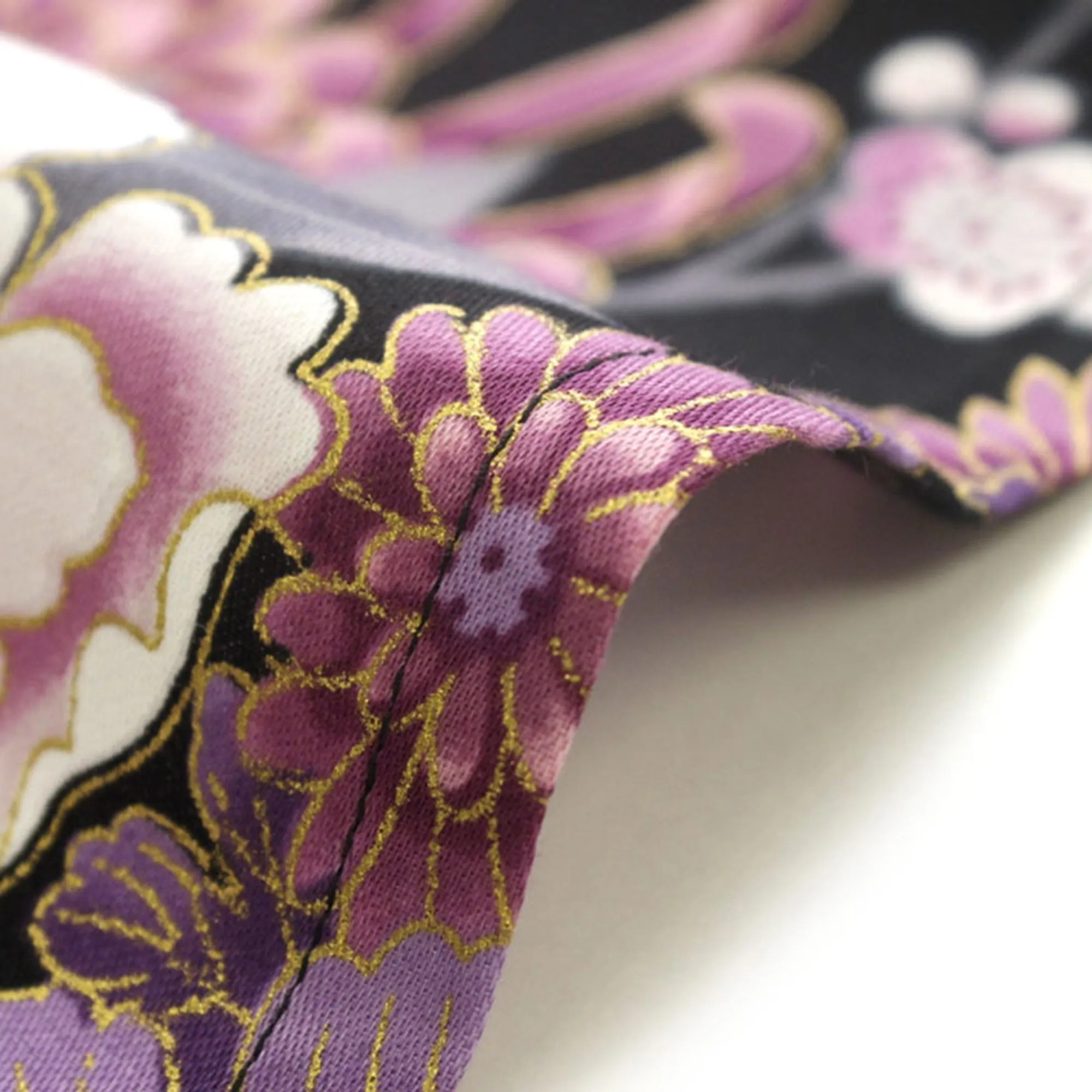 Women's Happi Coat: Kimono Robe - Flying Crane & Peony Black