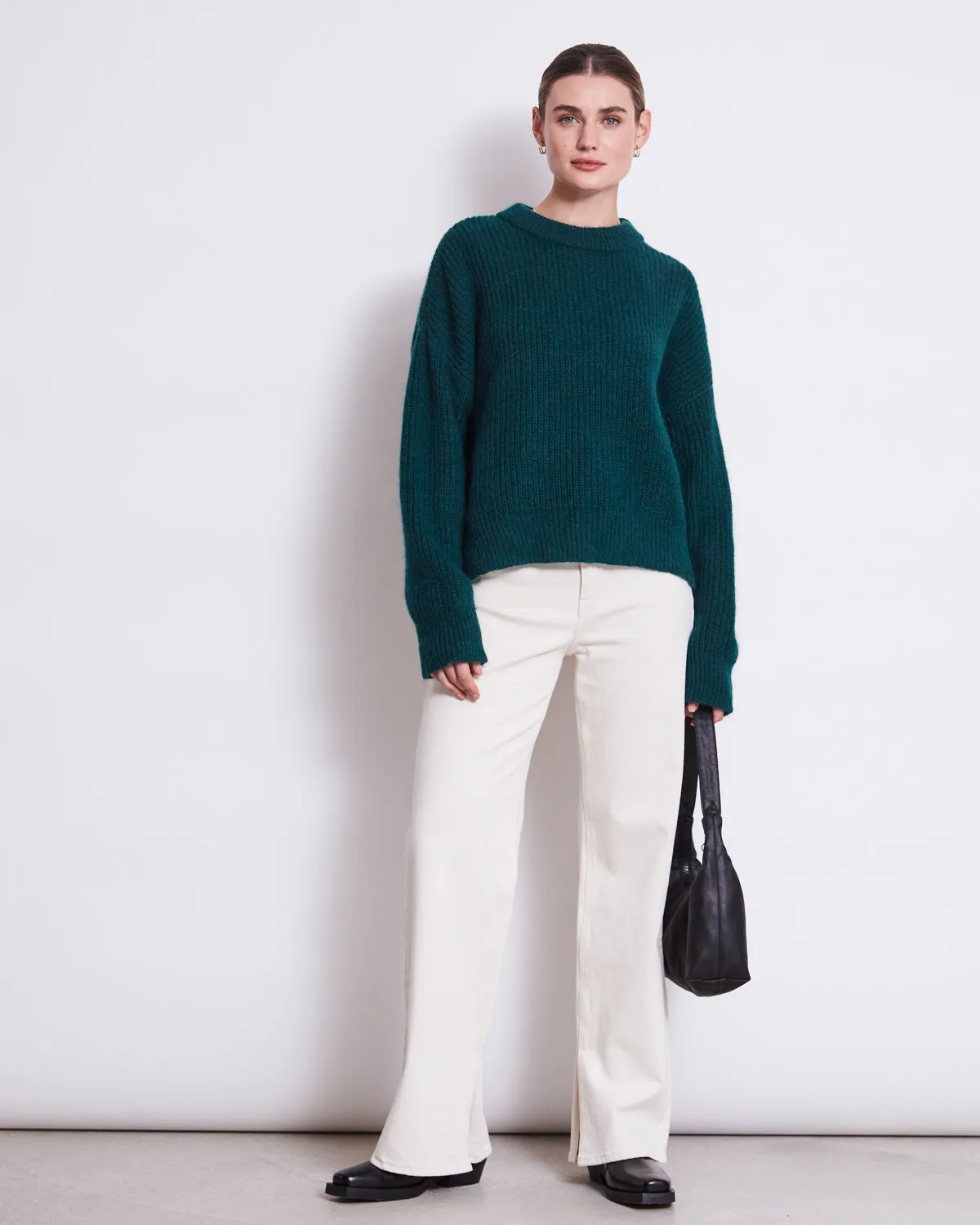 WOOLY JUMPER ANI BOTTLE GREEN